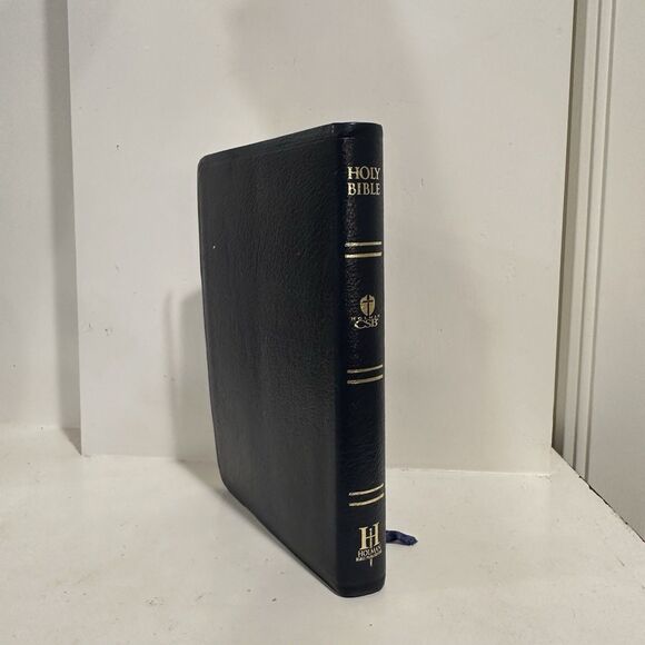 Holman Bible Pocket-Size Edition 2004 Red Letter Bonded "Glazed"  Blue Leather - Picture 2 of 6